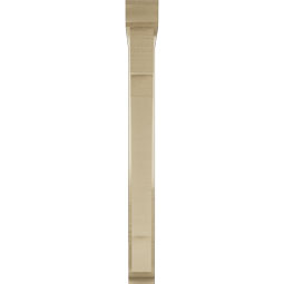 Ekena Millwork - BKTUR0352X26X34MRC01RCPR - Timberthane Faux Wood Merced Style Bracket w/ Offset Brace, Traditional Ends, 3 1/2"W x 26"D x 34"H, Primed Tan