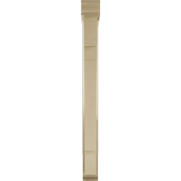 Ekena Millwork - BKTUR0352X26X38MRC01RCPR - Timberthane Faux Wood Merced Style Bracket w/ Offset Brace, Traditional Ends, 3 1/2"W x 26"D x 38"H, Primed Tan