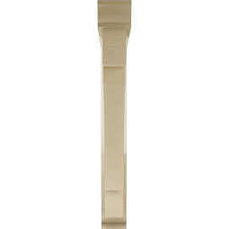Ekena Millwork - BKTUR0352X28X28MRC01RCPR - Timberthane Faux Wood Merced Style Bracket w/ Offset Brace, Traditional Ends, 3 1/2"W x 28"D x 28"H, Primed Tan