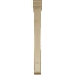 Ekena Millwork - BKTUR0352X28X32MRC01RCPR - Timberthane Faux Wood Merced Style Bracket w/ Offset Brace, Traditional Ends, 3 1/2"W x 28"D x 32"H, Primed Tan