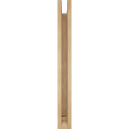Ekena Millwork - BKTUR0352X28X32MRC01RCPR - Timberthane Faux Wood Merced Style Bracket w/ Offset Brace, Traditional Ends, 3 1/2"W x 28"D x 32"H, Primed Tan