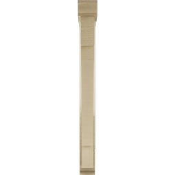 Ekena Millwork - BKTUR0352X28X36MRC01RCPR - Timberthane Faux Wood Merced Style Bracket w/ Offset Brace, Traditional Ends, 3 1/2"W x 28"D x 36"H, Primed Tan