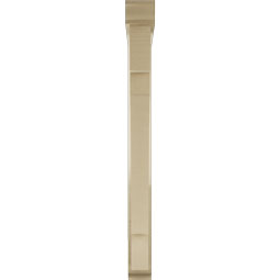 Ekena Millwork - BKTUR0352X30X38MRC01RCPR - Timberthane Faux Wood Merced Style Bracket w/ Offset Brace, Traditional Ends, 3 1/2"W x 30"D x 38"H, Primed Tan