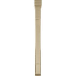 Ekena Millwork - BKTUR0352X30X42MRC01RCPR - Timberthane Faux Wood Merced Style Bracket w/ Offset Brace, Traditional Ends, 3 1/2"W x 30"D x 42"H, Primed Tan