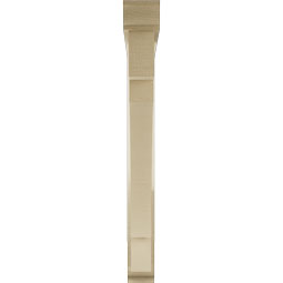 Ekena Millwork - BKTUR0352X32X32MRC01RCPR - Timberthane Faux Wood Merced Style Bracket w/ Offset Brace, Traditional Ends, 3 1/2"W x 32"D x 32"H, Primed Tan