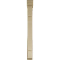 Ekena Millwork - BKTUR0352X32X36MRC01RCPR - Timberthane Faux Wood Merced Style Bracket w/ Offset Brace, Traditional Ends, 3 1/2"W x 32"D x 36"H, Primed Tan