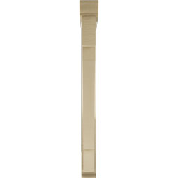 Ekena Millwork - BKTUR0352X32X38MRC01RCPR - Timberthane Faux Wood Merced Style Bracket w/ Offset Brace, Traditional Ends, 3 1/2"W x 32"D x 38"H, Primed Tan
