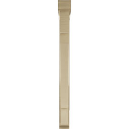 Ekena Millwork - BKTUR0352X32X40MRC01RCPR - Timberthane Faux Wood Merced Style Bracket w/ Offset Brace, Traditional Ends, 3 1/2"W x 32"D x 40"H, Primed Tan