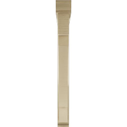 Ekena Millwork - BKTUR0352X34X34MRC01RCPR - Timberthane Faux Wood Merced Style Bracket w/ Offset Brace, Traditional Ends, 3 1/2"W x 34"D x 34"H, Primed Tan