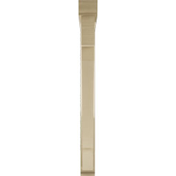 Ekena Millwork - BKTUR0352X34X38MRC01RCPR - Timberthane Faux Wood Merced Style Bracket w/ Offset Brace, Traditional Ends, 3 1/2"W x 34"D x 38"H, Primed Tan
