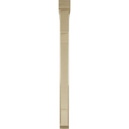 Ekena Millwork - BKTUR0352X36X44MRC01RCPR - Timberthane Faux Wood Merced Style Bracket w/ Offset Brace, Traditional Ends, 3 1/2"W x 36"D x 44"H, Primed Tan