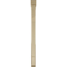 Ekena Millwork - BKTUR0352X36X48MRC01RCPR - Timberthane Faux Wood Merced Style Bracket w/ Offset Brace, Traditional Ends, 3 1/2"W x 36"D x 48"H, Primed Tan