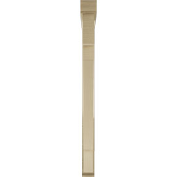 Ekena Millwork - BKTUR0352X38X44MRC01RCPR - Timberthane Faux Wood Merced Style Bracket w/ Offset Brace, Traditional Ends, 3 1/2"W x 38"D x 44"H, Primed Tan