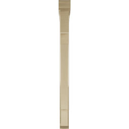 Ekena Millwork - BKTUR0352X40X44MRC01RCPR - Timberthane Faux Wood Merced Style Bracket w/ Offset Brace, Traditional Ends, 3 1/2"W x 40"D x 44"H, Primed Tan