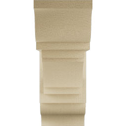 Ekena Millwork - BKTUR0554X14X14MRC01RCPR - Timberthane Faux Wood Merced Style Bracket w/ Offset Brace, Traditional Ends, 5 1/2"W x 14"D x 14"H, Primed Tan