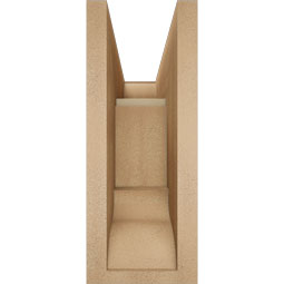 Ekena Millwork - BKTUR0554X14X14MRC01RCPR - Timberthane Faux Wood Merced Style Bracket w/ Offset Brace, Traditional Ends, 5 1/2"W x 14"D x 14"H, Primed Tan