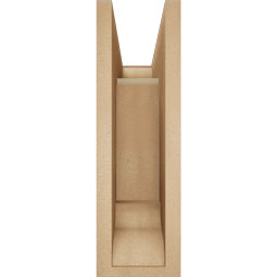 Ekena Millwork - BKTUR0554X14X18MRC01RCPR - Timberthane Faux Wood Merced Style Bracket w/ Offset Brace, Traditional Ends, 5 1/2"W x 14"D x 18"H, Primed Tan