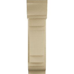 Ekena Millwork - BKTUR0554X14X22MRC01RCPR - Timberthane Faux Wood Merced Style Bracket w/ Offset Brace, Traditional Ends, 5 1/2"W x 14"D x 22"H, Primed Tan