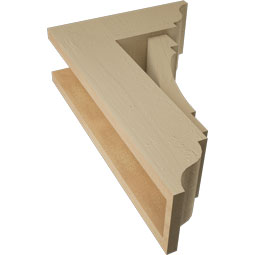 Ekena Millwork - BKTUR0554X14X22MRC01RCPR - Timberthane Faux Wood Merced Style Bracket w/ Offset Brace, Traditional Ends, 5 1/2"W x 14"D x 22"H, Primed Tan