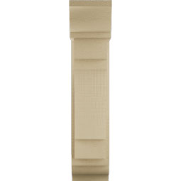 Ekena Millwork - BKTUR0554X14X26MRC01RCPR - Timberthane Faux Wood Merced Style Bracket w/ Offset Brace, Traditional Ends, 5 1/2"W x 14"D x 26"H, Primed Tan