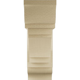 Ekena Millwork - BKTUR0554X16X16MRC01RCPR - Timberthane Faux Wood Merced Style Bracket w/ Offset Brace, Traditional Ends, 5 1/2"W x 16"D x 16"H, Primed Tan