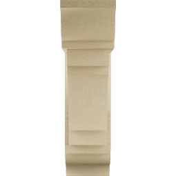 Ekena Millwork - BKTUR0554X16X20MRC01RCPR - Timberthane Faux Wood Merced Style Bracket w/ Offset Brace, Traditional Ends, 5 1/2"W x 16"D x 20"H, Primed Tan