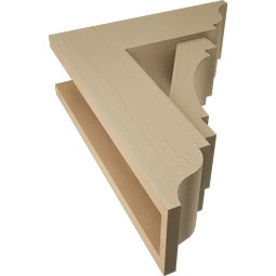 Ekena Millwork - BKTUR0554X16X20MRC01RCPR - Timberthane Faux Wood Merced Style Bracket w/ Offset Brace, Traditional Ends, 5 1/2"W x 16"D x 20"H, Primed Tan