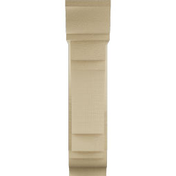 Ekena Millwork - BKTUR0554X16X24MRC01RCPR - Timberthane Faux Wood Merced Style Bracket w/ Offset Brace, Traditional Ends, 5 1/2"W x 16"D x 24"H, Primed Tan