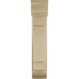 Ekena Millwork - BKTUR0554X16X28MRC01RCPR - Timberthane Faux Wood Merced Style Bracket w/ Offset Brace, Traditional Ends, 5 1/2"W x 16"D x 28"H, Primed Tan