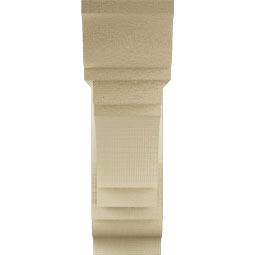 Ekena Millwork - BKTUR0554X18X18MRC01RCPR - Timberthane Faux Wood Merced Style Bracket w/ Offset Brace, Traditional Ends, 5 1/2"W x 18"D x 18"H, Primed Tan