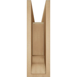Ekena Millwork - BKTUR0554X18X18MRC01RCPR - Timberthane Faux Wood Merced Style Bracket w/ Offset Brace, Traditional Ends, 5 1/2"W x 18"D x 18"H, Primed Tan
