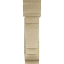 Ekena Millwork - BKTUR0554X18X22MRC01RCPR - Timberthane Faux Wood Merced Style Bracket w/ Offset Brace, Traditional Ends, 5 1/2"W x 18"D x 22"H, Primed Tan
