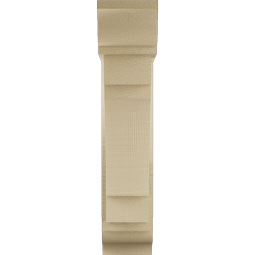 Ekena Millwork - BKTUR0554X18X26MRC01RCPR - Timberthane Faux Wood Merced Style Bracket w/ Offset Brace, Traditional Ends, 5 1/2"W x 18"D x 26"H, Primed Tan