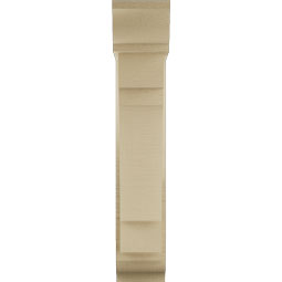 Ekena Millwork - BKTUR0554X18X30MRC01RCPR - Timberthane Faux Wood Merced Style Bracket w/ Offset Brace, Traditional Ends, 5 1/2"W x 18"D x 30"H, Primed Tan