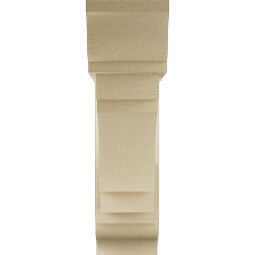 Ekena Millwork - BKTUR0554X20X20MRC01RCPR - Timberthane Faux Wood Merced Style Bracket w/ Offset Brace, Traditional Ends, 5 1/2"W x 20"D x 20"H, Primed Tan