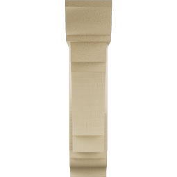 Ekena Millwork - BKTUR0554X20X24MRC01RCPR - Timberthane Faux Wood Merced Style Bracket w/ Offset Brace, Traditional Ends, 5 1/2"W x 20"D x 24"H, Primed Tan