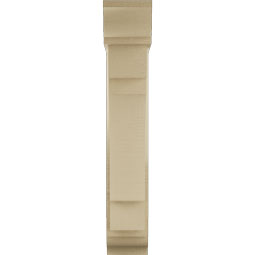Ekena Millwork - BKTUR0554X20X32MRC01RCPR - Timberthane Faux Wood Merced Style Bracket w/ Offset Brace, Traditional Ends, 5 1/2"W x 20"D x 32"H, Primed Tan