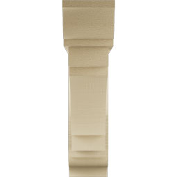 Ekena Millwork - BKTUR0554X22X22MRC01RCPR - Timberthane Faux Wood Merced Style Bracket w/ Offset Brace, Traditional Ends, 5 1/2"W x 22"D x 22"H, Primed Tan