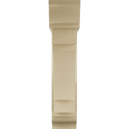 Ekena Millwork - BKTUR0554X22X26MRC01RCPR - Timberthane Faux Wood Merced Style Bracket w/ Offset Brace, Traditional Ends, 5 1/2"W x 22"D x 26"H, Primed Tan