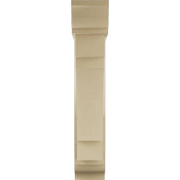 Ekena Millwork - BKTUR0554X22X30MRC01RCPR - Timberthane Faux Wood Merced Style Bracket w/ Offset Brace, Traditional Ends, 5 1/2"W x 22"D x 30"H, Primed Tan