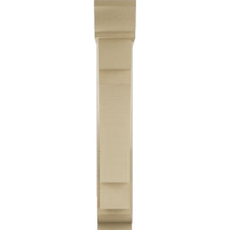 Ekena Millwork - BKTUR0554X22X34MRC01RCPR - Timberthane Faux Wood Merced Style Bracket w/ Offset Brace, Traditional Ends, 5 1/2"W x 22"D x 34"H, Primed Tan