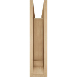 Ekena Millwork - BKTUR0554X24X24MRC01RCPR - Timberthane Faux Wood Merced Style Bracket w/ Offset Brace, Traditional Ends, 5 1/2"W x 24"D x 24"H, Primed Tan