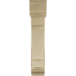 Ekena Millwork - BKTUR0554X24X28MRC01RCPR - Timberthane Faux Wood Merced Style Bracket w/ Offset Brace, Traditional Ends, 5 1/2"W x 24"D x 28"H, Primed Tan