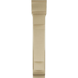 Ekena Millwork - BKTUR0554X24X32MRC01RCPR - Timberthane Faux Wood Merced Style Bracket w/ Offset Brace, Traditional Ends, 5 1/2"W x 24"D x 32"H, Primed Tan