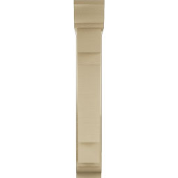 Ekena Millwork - BKTUR0554X24X36MRC01RCPR - Timberthane Faux Wood Merced Style Bracket w/ Offset Brace, Traditional Ends, 5 1/2"W x 24"D x 36"H, Primed Tan