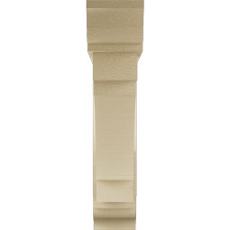 Ekena Millwork - BKTUR0554X26X26MRC01RCPR - Timberthane Faux Wood Merced Style Bracket w/ Offset Brace, Traditional Ends, 5 1/2"W x 26"D x 26"H, Primed Tan
