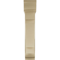 Ekena Millwork - BKTUR0554X26X30MRC01RCPR - Timberthane Faux Wood Merced Style Bracket w/ Offset Brace, Traditional Ends, 5 1/2"W x 26"D x 30"H, Primed Tan