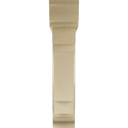 Ekena Millwork - BKTUR0554X28X28MRC01RCPR - Timberthane Faux Wood Merced Style Bracket w/ Offset Brace, Traditional Ends, 5 1/2"W x 28"D x 28"H, Primed Tan