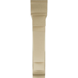 Ekena Millwork - BKTUR0554X30X30MRC01RCPR - Timberthane Faux Wood Merced Style Bracket w/ Offset Brace, Traditional Ends, 5 1/2"W x 30"D x 30"H, Primed Tan