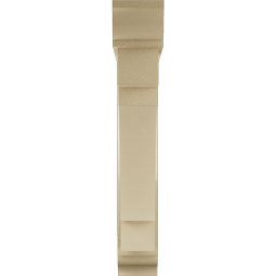 Ekena Millwork - BKTUR0554X30X34MRC01RCPR - Timberthane Faux Wood Merced Style Bracket w/ Offset Brace, Traditional Ends, 5 1/2"W x 30"D x 34"H, Primed Tan